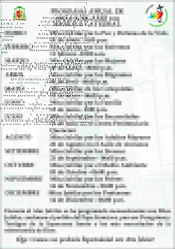 Misas Jubilares 2025