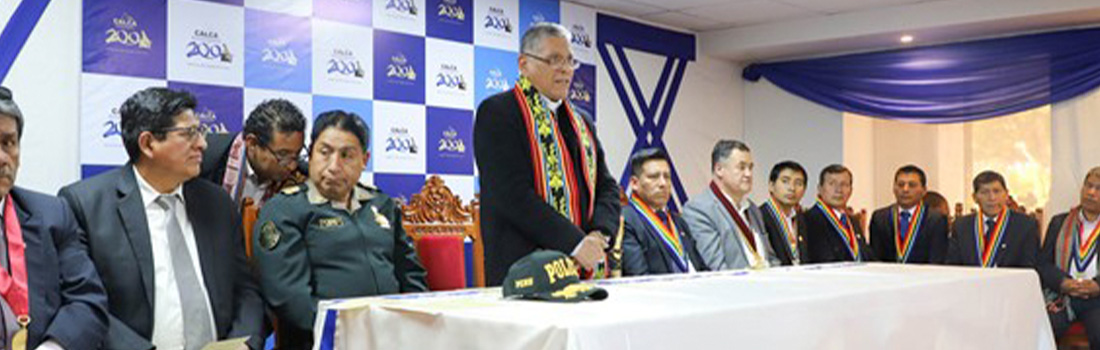 Arzobispo del Cusco participo en la ceremonia protocolar del lanzamiento del Programa General por el Bicentenario de la Provincia de Calca